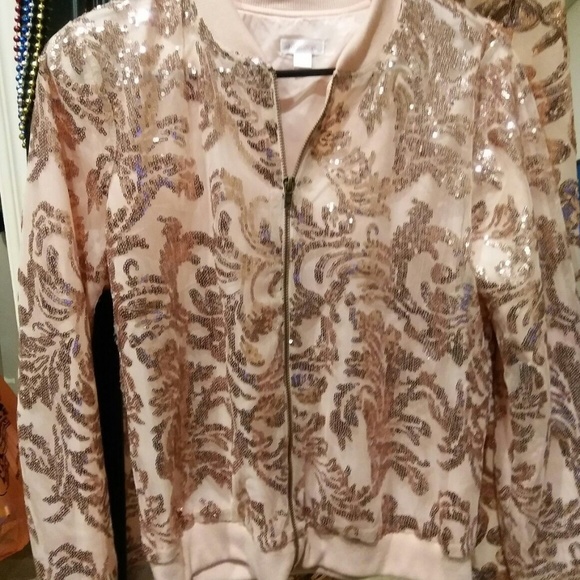 Junior Rose/Gold Sequin Pant Suit size Med - Picture 2 of 7